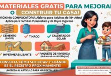 Apoyos para mejorar o construir vivienda con cemento, tinaco, calentador solar, impermeabilizante y paquete de vivienda