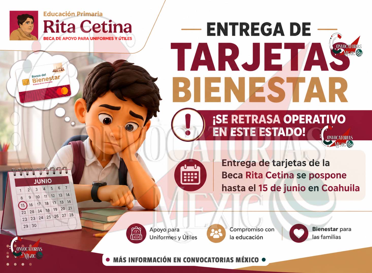 Coahuila retrasa entrega de tarjetas de la Beca Rita Cetina 2026 por proceso electoral
