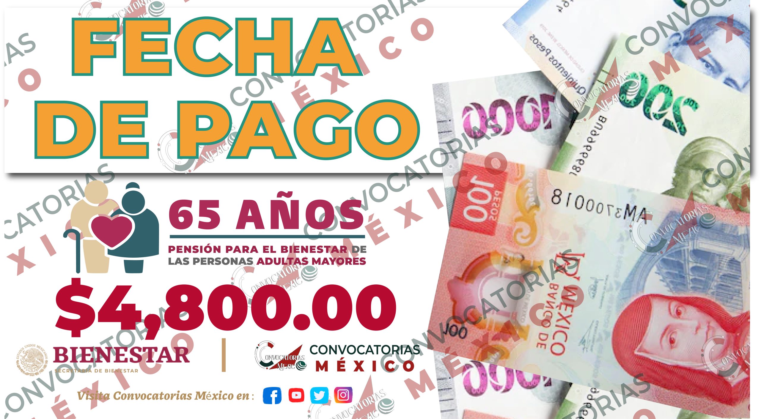  $4,800 Pesos para los adultos mayores de la Pensión Bienestar 2023 ¡EL PAGO ESTÁ CERCA!