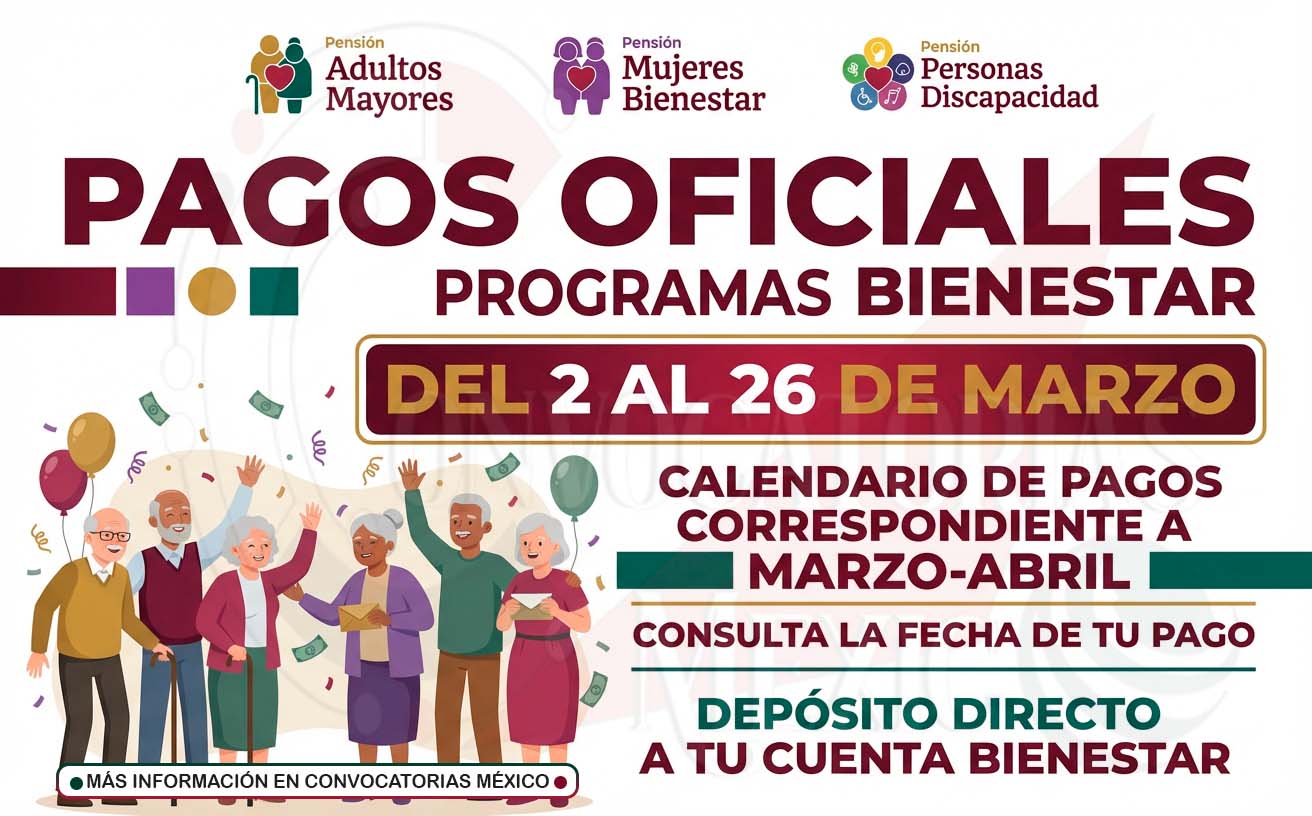 Segundo operativo de pagos Bienestar 2026: así se realizará la dispersión del bimestre marzo-abril