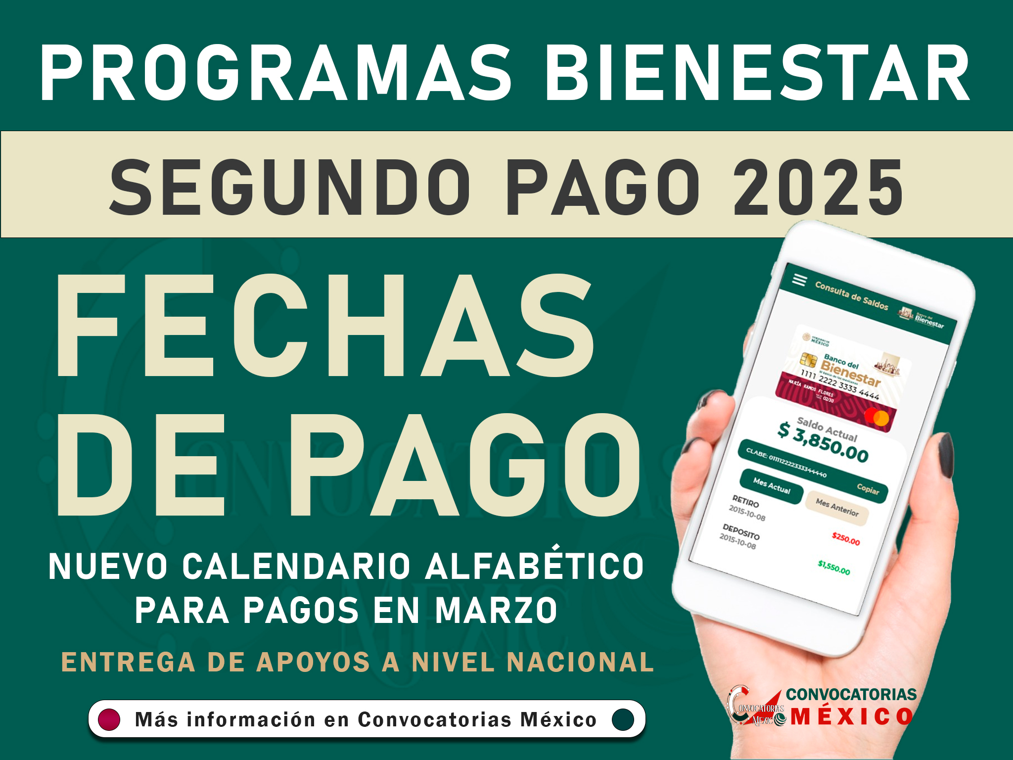 ¡Fechas de pago! Así se dispersarán los apoyos durante marzo | Operativo de pagos a nivel nacional, todos cobran.