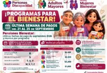 Pensiones Bienestar: últimas fechas de pago de septiembre 2026 y montos por programa | Que no se te pasen tus pagos