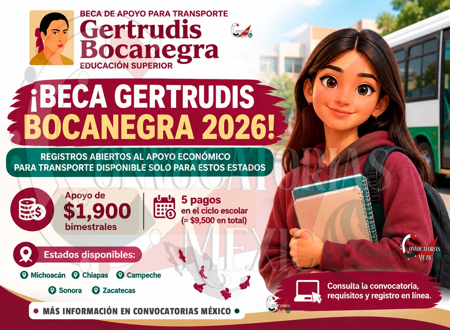 Beca Gertrudis Bocanegra 2026: convocatoria, requisitos y registro en línea | No te pierdas de este gran apoyo