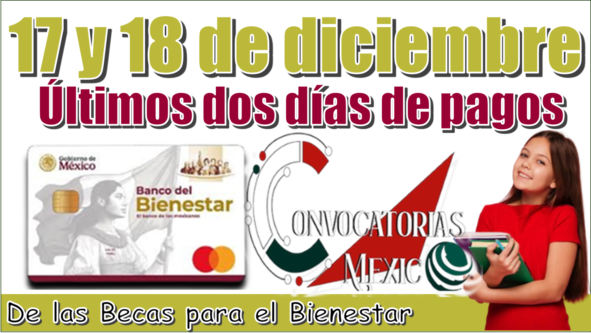 17 y 18 de diciembre | Últimos dos días de pagos de las Becas para el Bienestar 