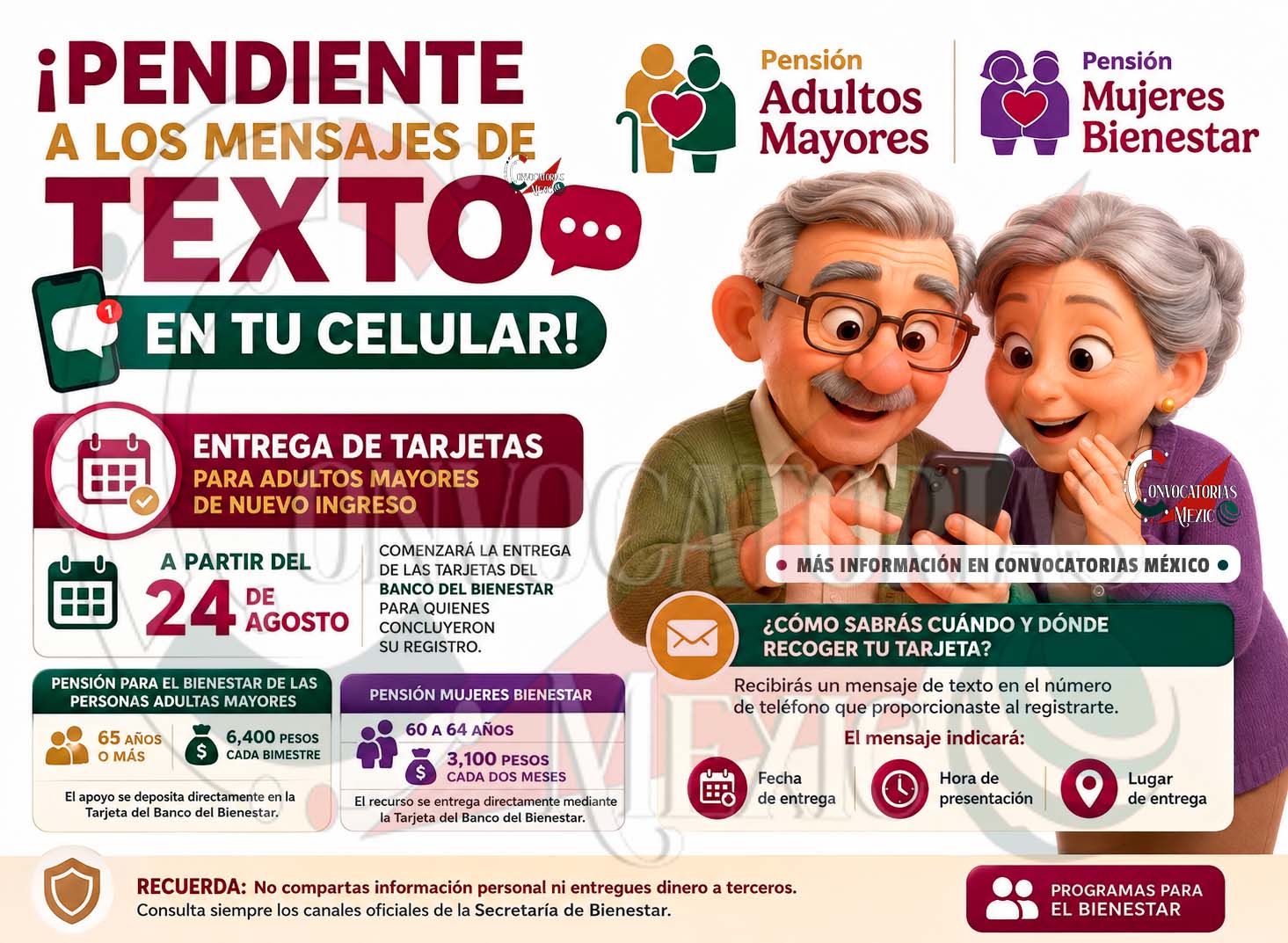 Pensiones Bienestar: Nueva fecha para recibir las tarjetas de las Pensiones del Bienestar | Atento a tus mensajes de Texto