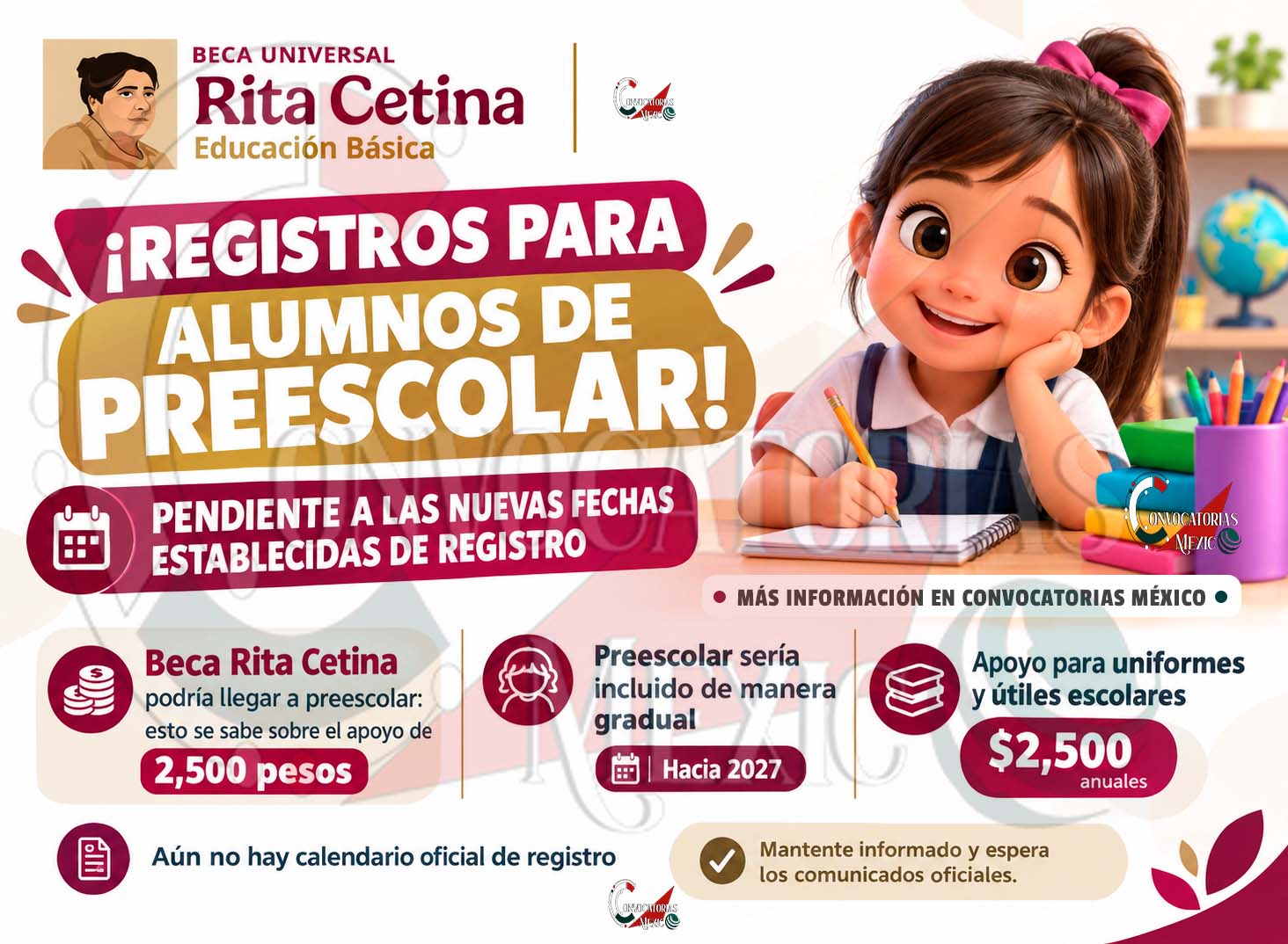 Beca Rita Cetina podría llegar a preescolar: esto se sabe sobre el apoyo de 2,500 pesos | Revisa fechas, documentos y cómo solicitarla