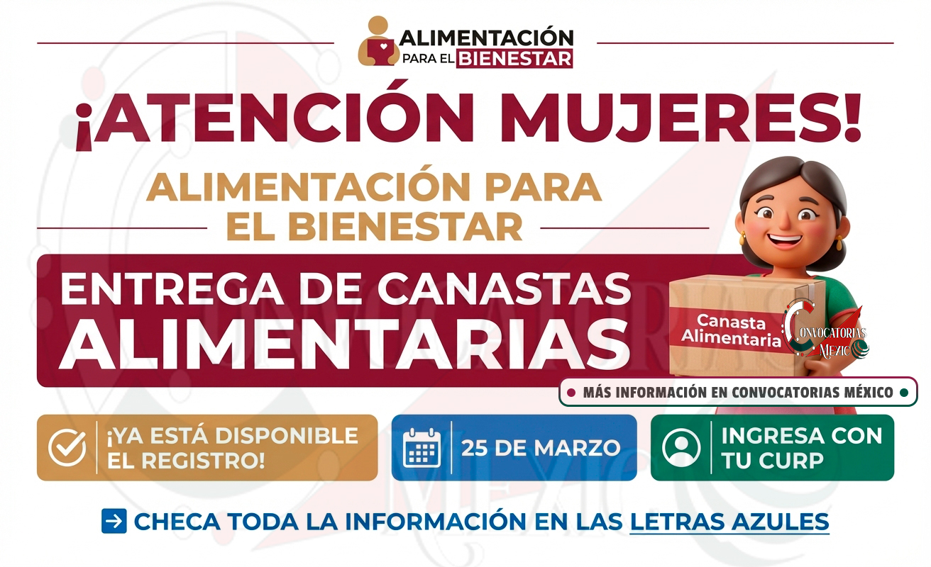 ¡Atención mujeres de 50 a 64 años! Abren pre-registro a Alimentación para el Bienestar 2026: conoce cómo recibir tu despensa antes del 10 de abril
