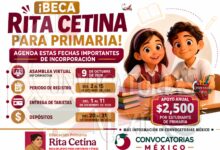 Beca Rita Cetina para primaria: conoce las fechas clave del registro, tarjetas y pago de $2,500