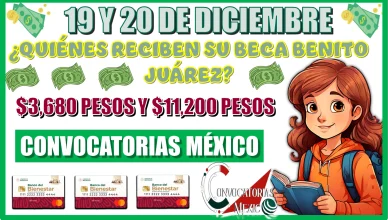 19 Y 20 DE DICIEMBRE | ¿QUIÉNES RECIBEN SU BECA BENITO JUÁREZ DE $3,680 PESOS Y $11,200 PESOS?