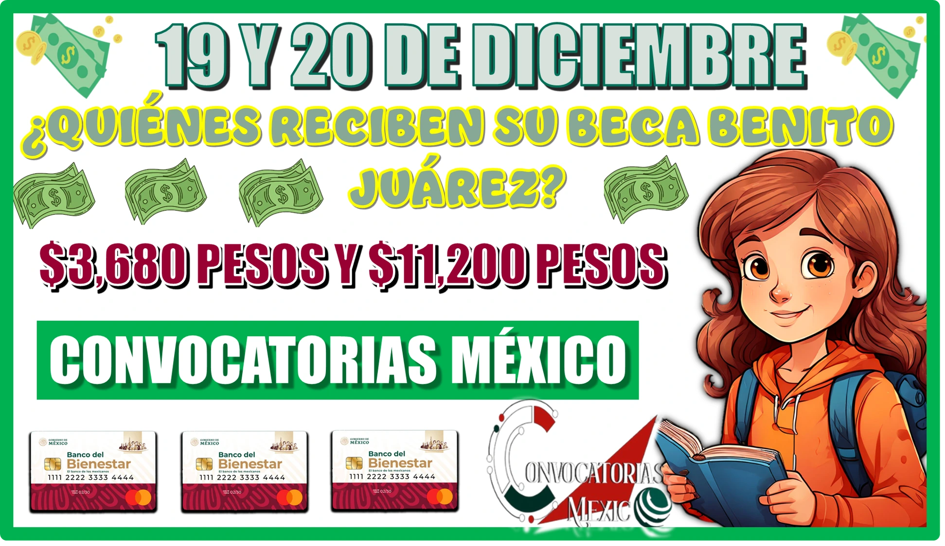 19 Y 20 DE DICIEMBRE | ¿QUIÉNES RECIBEN SU BECA BENITO JUÁREZ DE $3,680 PESOS Y $11,200 PESOS?