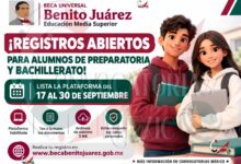 Beca Benito Juárez 2026: estudiantes de preparatoria ya pueden registrarse | Tienes del 17 al 30 de septiembre para hacerlo