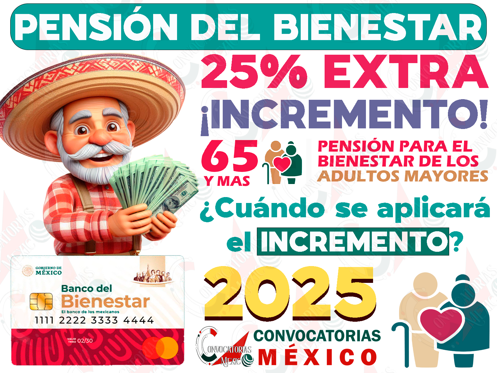 AUMENTO en las Pensiones del Bienestar. ¿Recibirás 25% EXTRA en tus Pensiones del Bienestar? ¿Cuánto dinero recibirás si las Pensiones AUMENTAN en 2025?