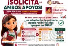 Mi Beca para Empezar y Rita Cetina: ¿un estudiante de primaria puede recibir los dos apoyos en 2026?