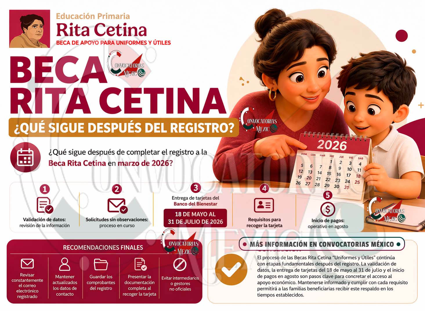 Beca Rita Cetina 2026: etapas posteriores al registro y fechas clave para beneficiarios | Que no se te pase