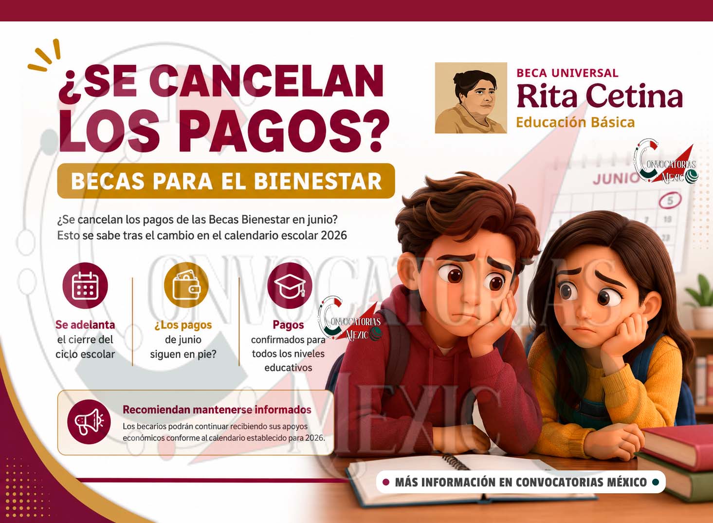 Pagos de Becas Bienestar en junio continúan sin cambios pese al adelanto del cierre escolar