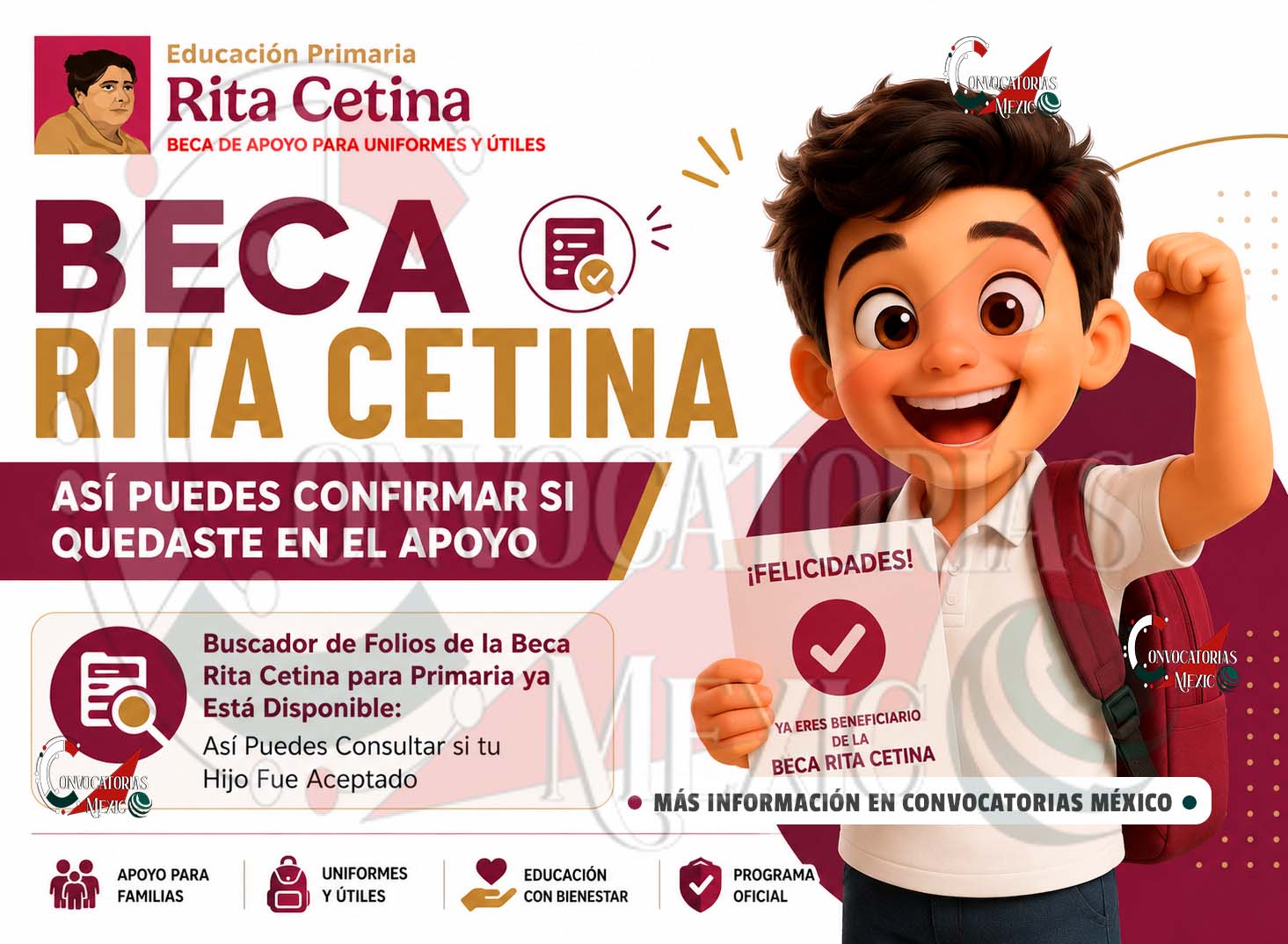 Buscador de Folios de la Beca Rita Cetina para Primaria ya Puede Consultarse: Así Saber si tu Hijo Recibirá el Apoyo