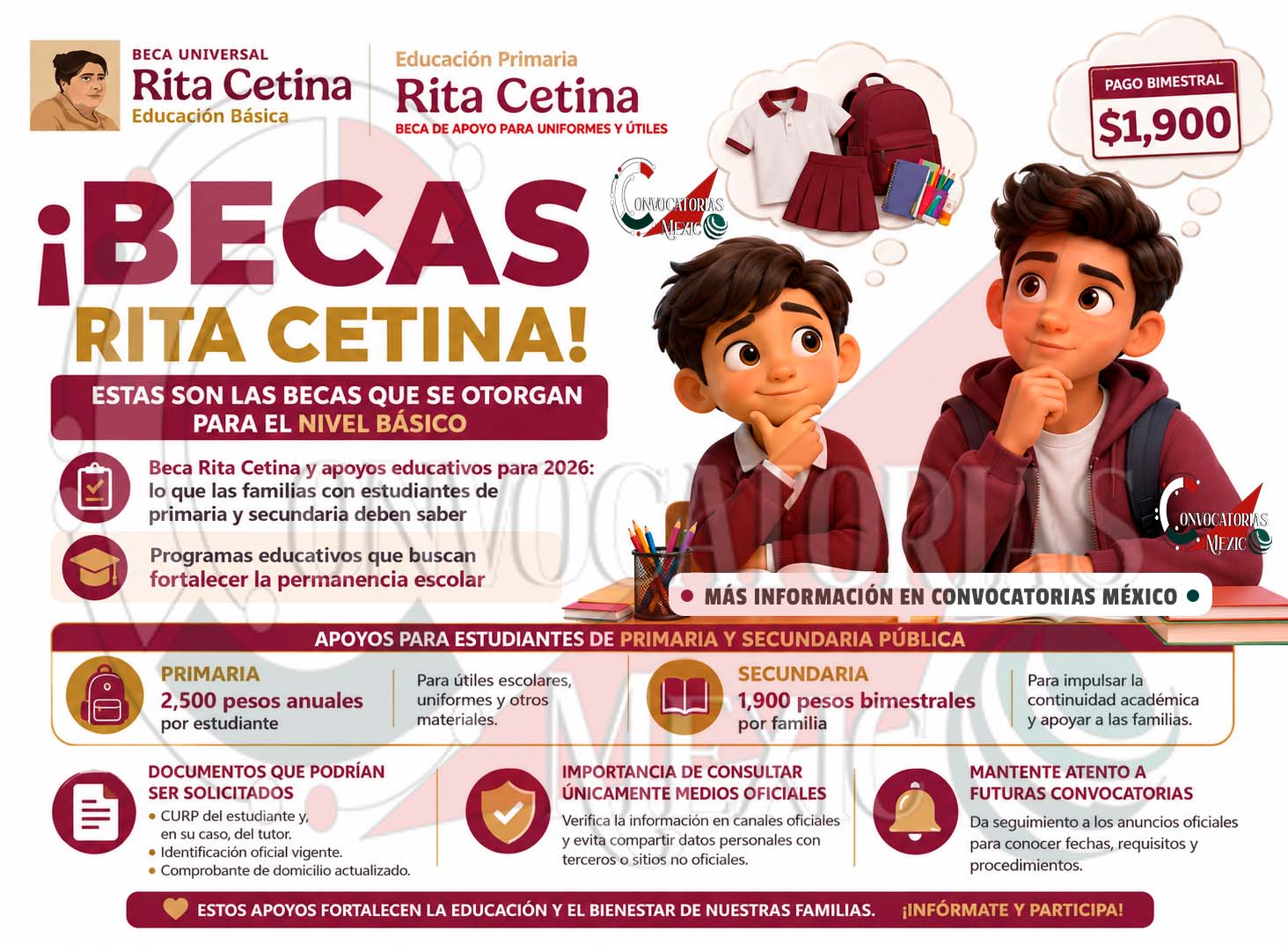 Familias con estudiantes de educación básica deberán mantenerse atentas a los apoyos escolares de 2026