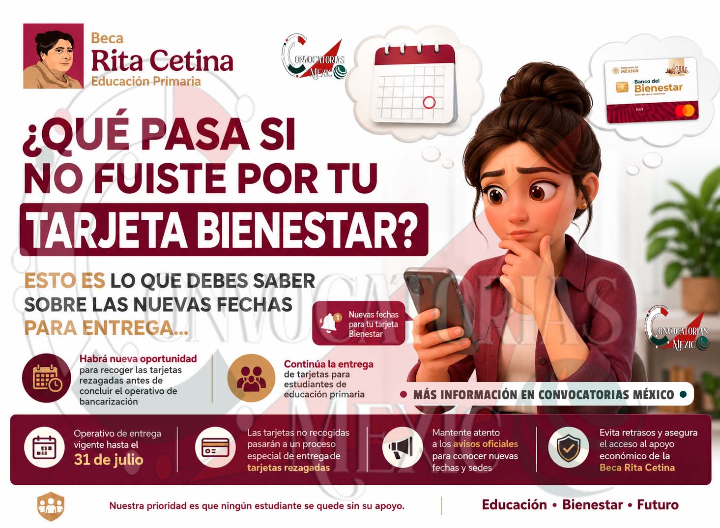 Tarjetas rezagadas de la Beca Rita Cetina: familias tendrán una nueva oportunidad para concluir su proceso de bancarización