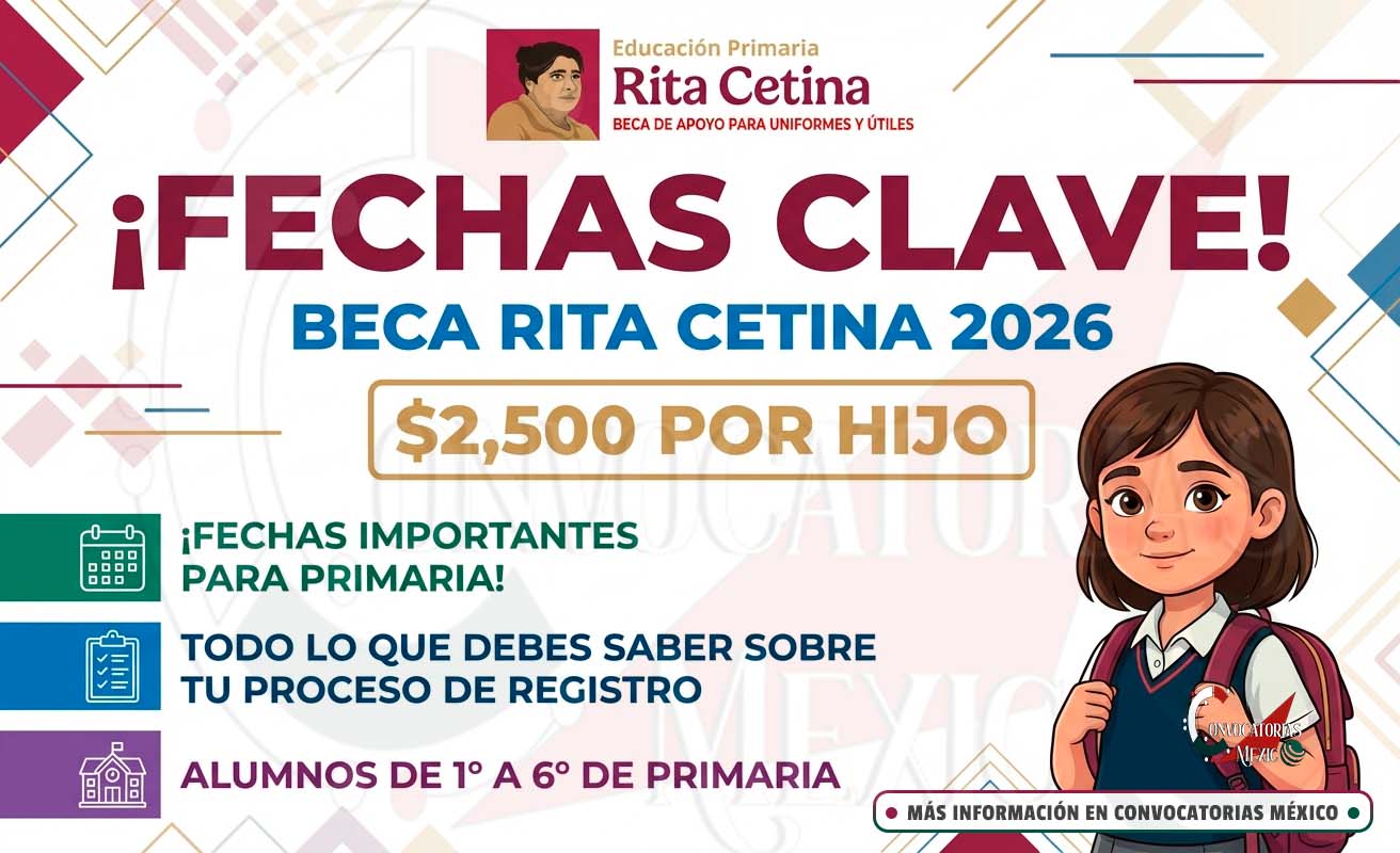Beca Rita Cetina 2026: fechas clave para la entrega de tarjetas y pago del apoyo escolar en primaria