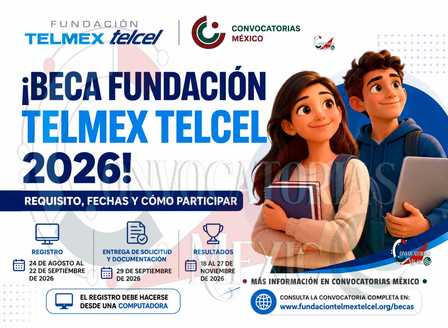 Beca Fundación TELMEX Telcel 2026: abre registro para estudiantes con promedio de 8.5