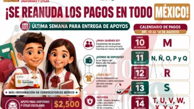 Beca Rita Cetina: conoce quiénes reciben los 2,500 pesos esta semana | Calendario alfabético del 10 al 14 de AGOSTO