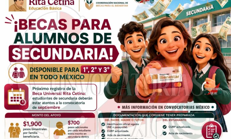 Beca Universal Rita Cetina: septiembre perfila como el siguiente periodo de incorporación para nuevos estudiantes de secundaria