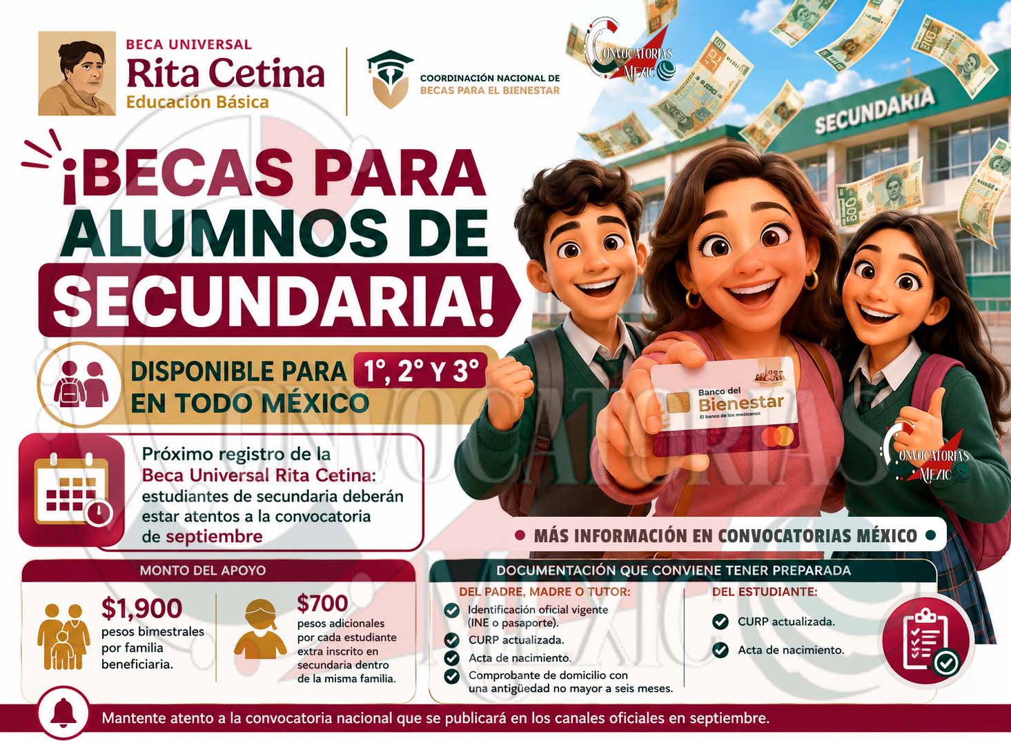 Beca Universal Rita Cetina: septiembre perfila como el siguiente periodo de incorporación para nuevos estudiantes de secundaria