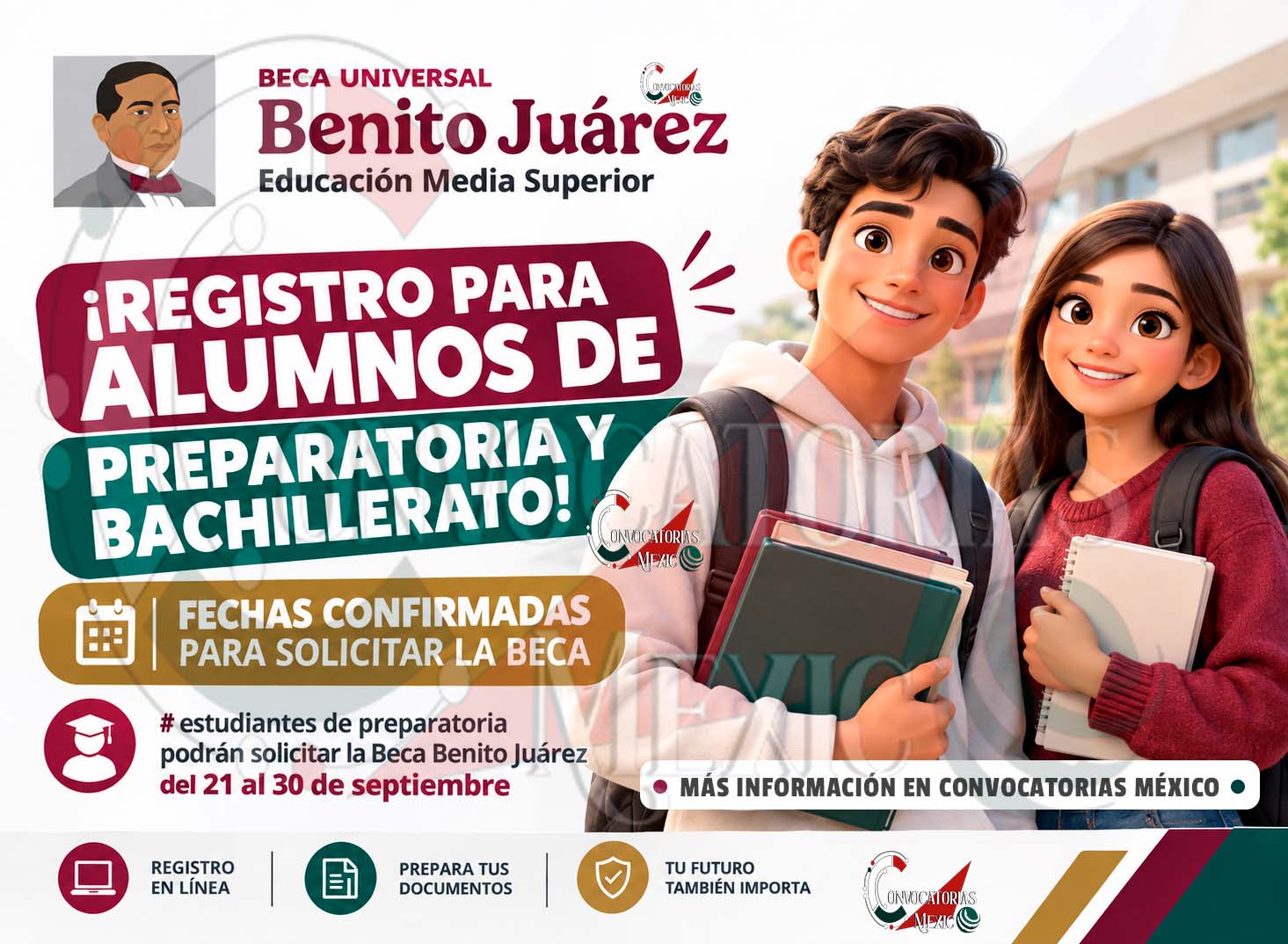 Estudiantes de preparatoria podrán solicitar la Beca Benito Juárez del 21 al 30 de septiembre | Que no se te pasen estos detalles