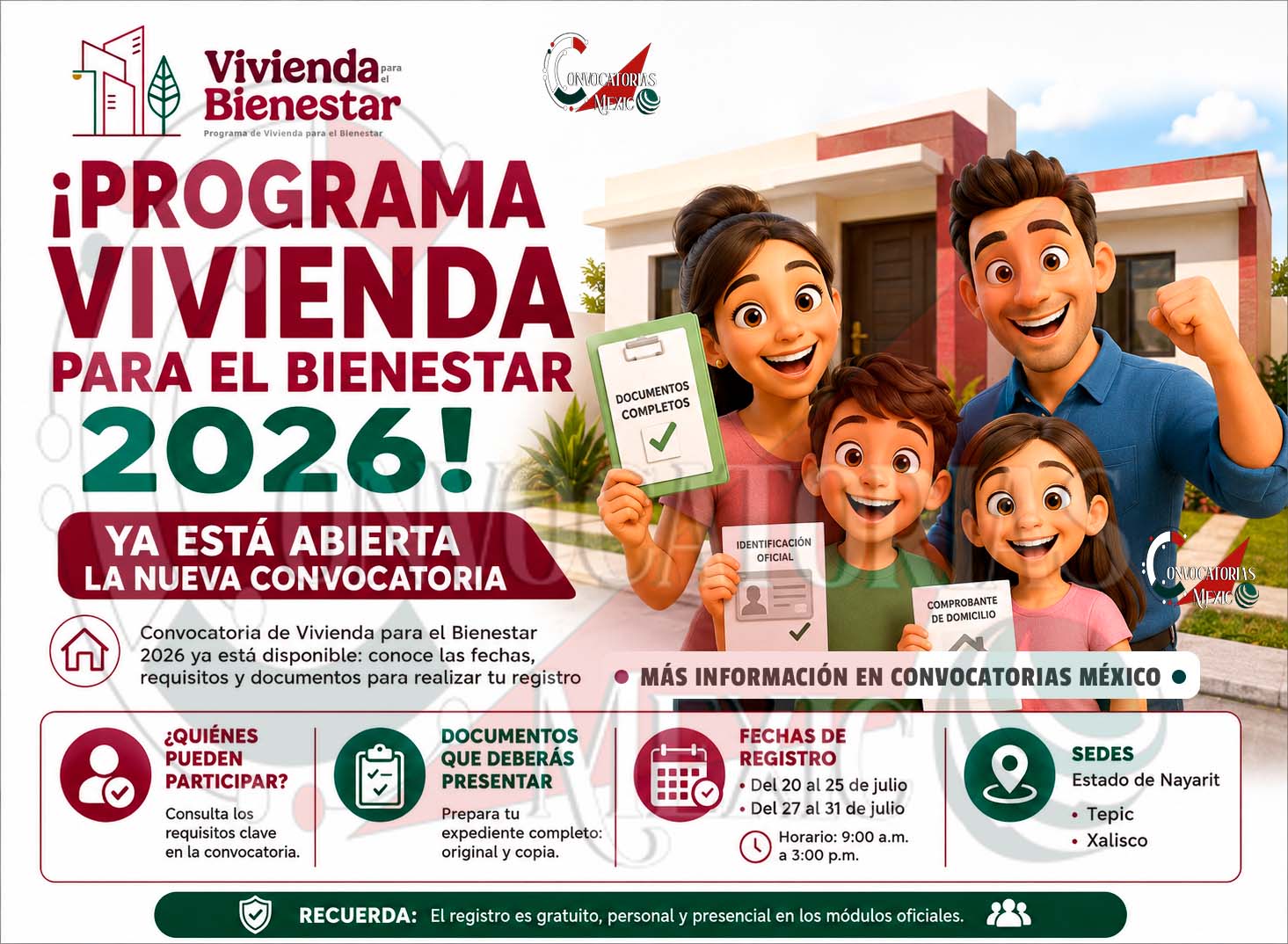 Convocatoria de Vivienda para el Bienestar 2026: estos son los requisitos, documentos y fechas que debes conocer antes de registrarte