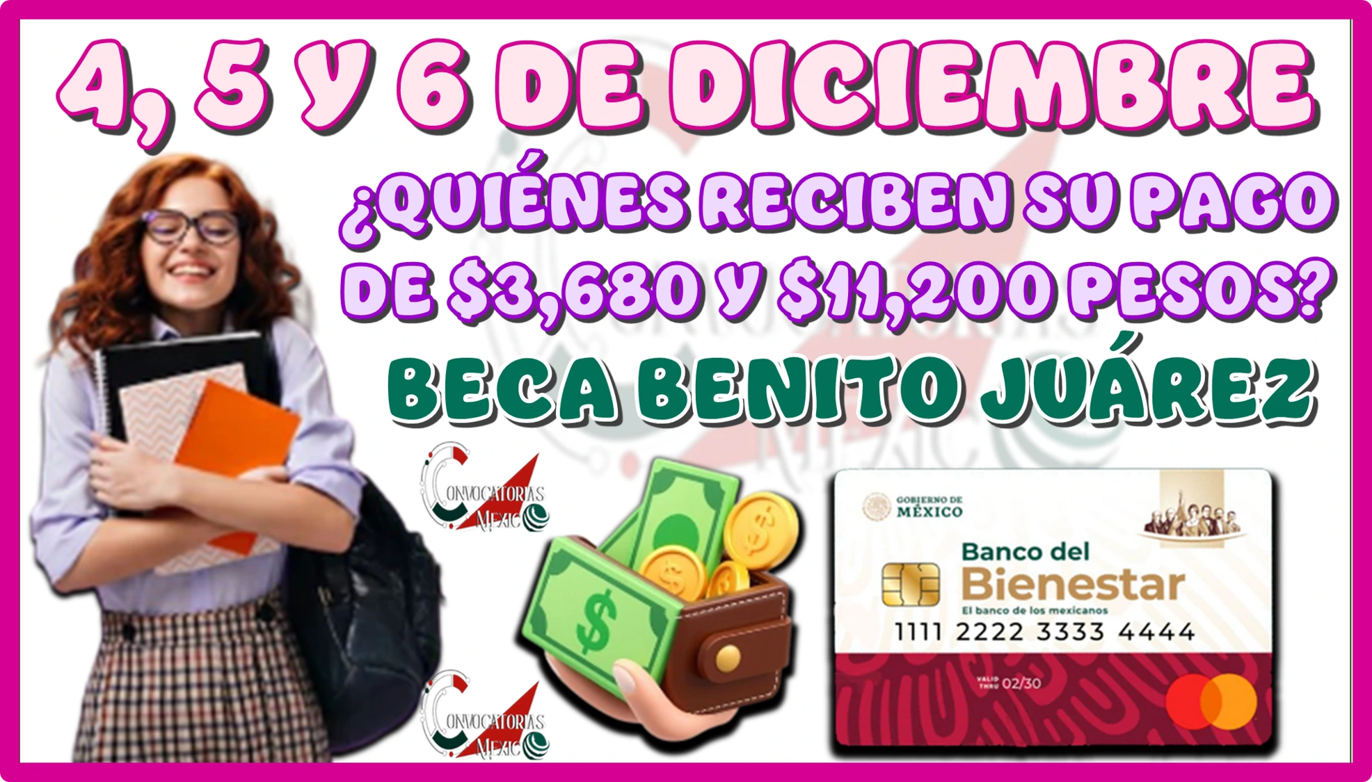 4, 5 Y 6 DE DICIEMBRE | ¿QUIÉNES RECIBEN SU PAGO DE $3,680 Y $11,200 PESOS DE LA BECA BENITO JUÁREZ?
