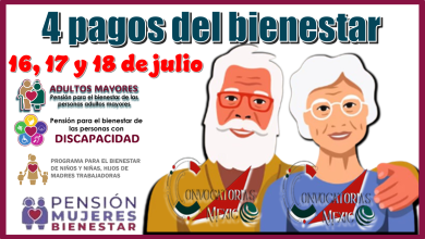4 pagos del bienestar | 16, 17 y 18 de julio 