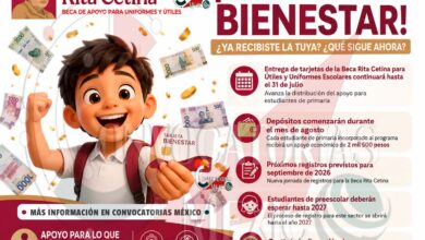 Beca Rita Cetina 2026: continúa la entrega de tarjetas y se aproxima el depósito del apoyo para útiles y uniformes escolares