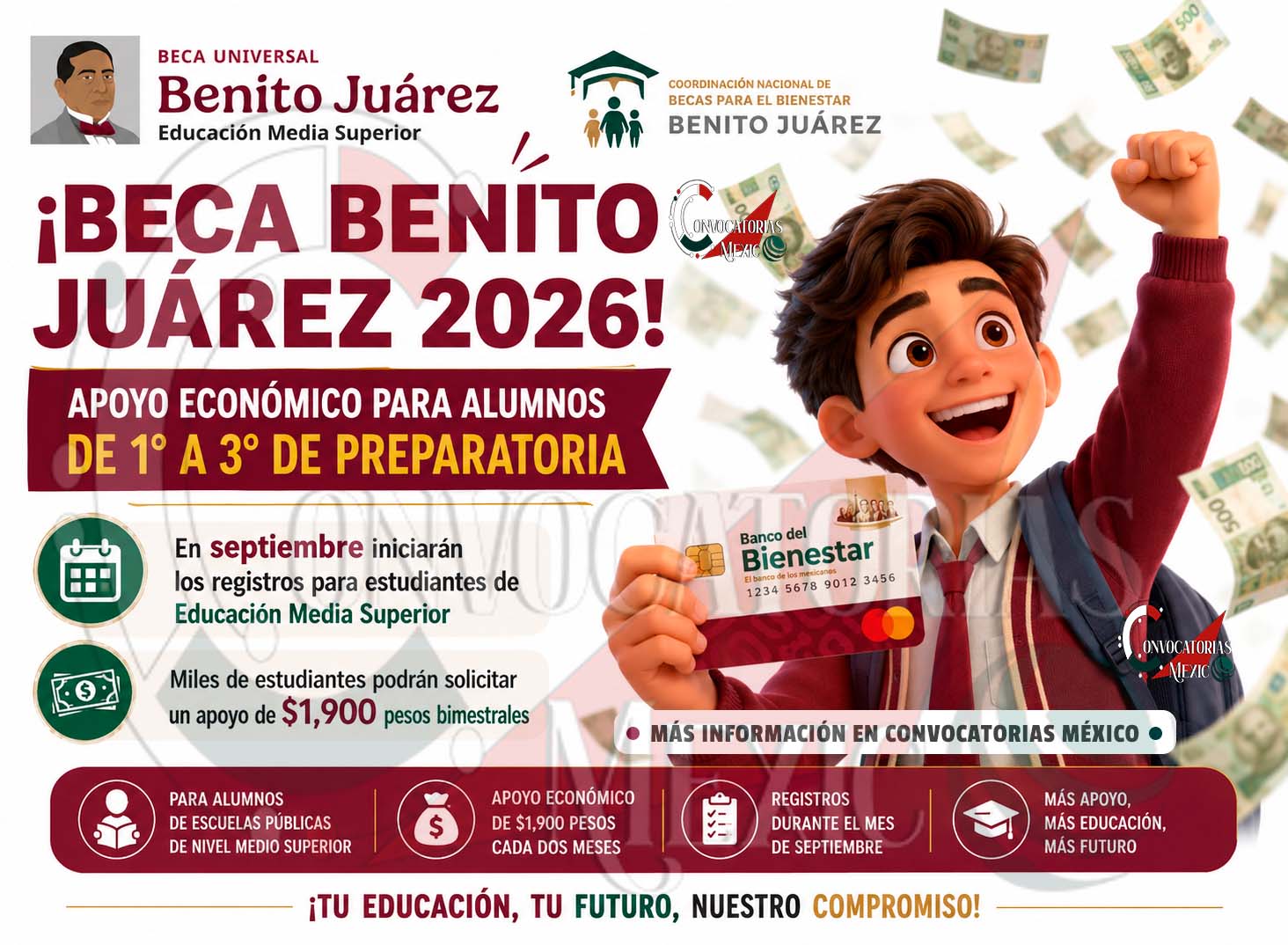 Beca Benito Juárez 2026: Prepárate para el registro de septiembre y asegura tu apoyo económico de $1,900 bimestrales