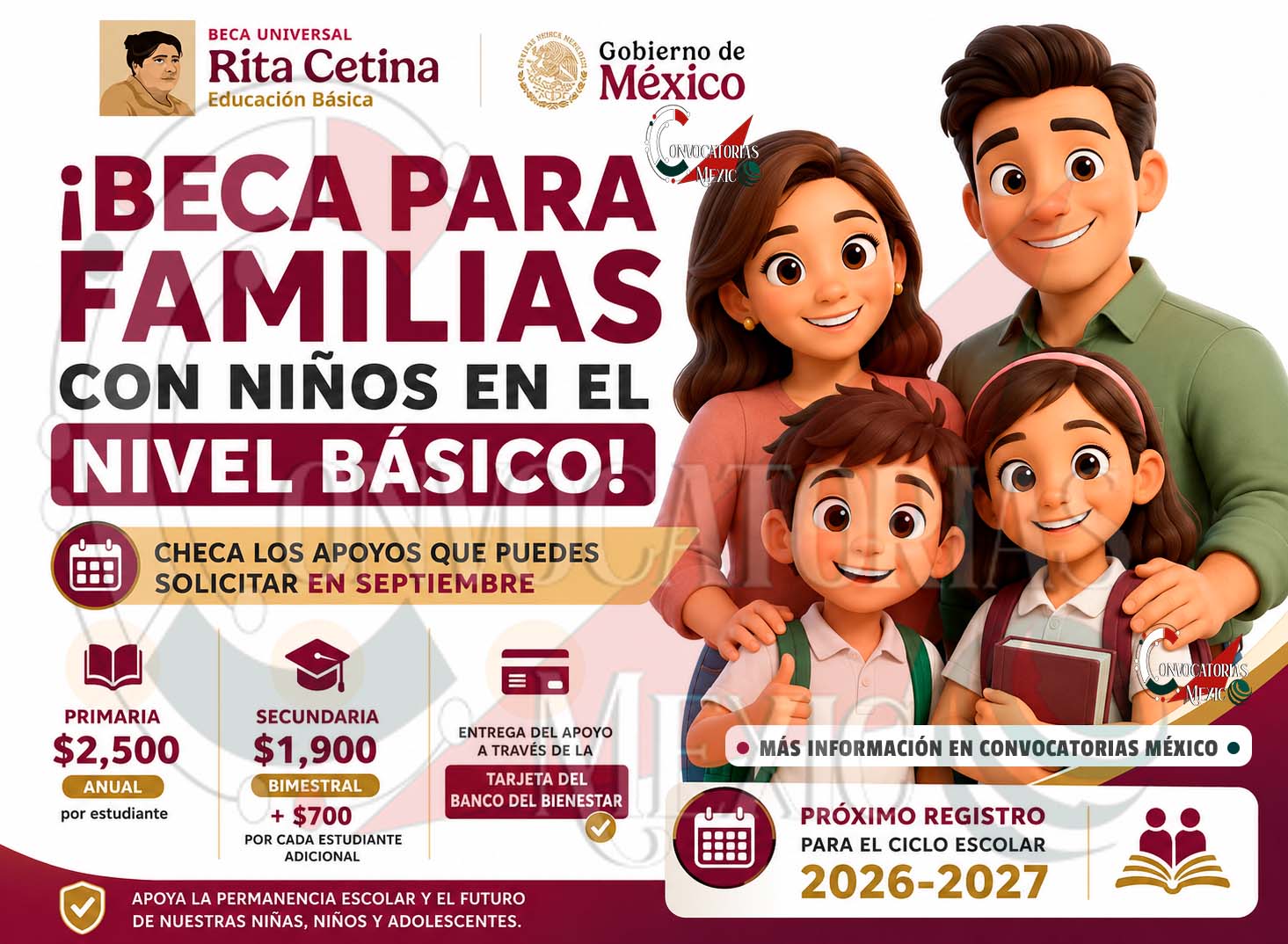 Beca Rita Cetina: familias de educación básica podrán recibir apoyo económico