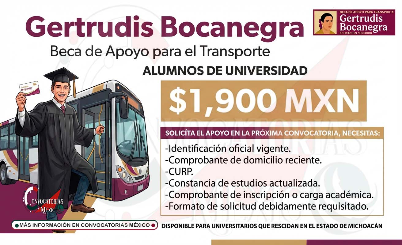 Programa Gertrudis Bocanegra en Michoacán: Apoyo de Transporte para Estudiantes Universitarios y Entrega de Tarjetas
