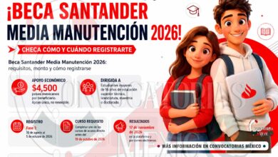 Beca Santander Media Manutención 2026: conoce quiénes pueden solicitar el apoyo de 4,500 pesos