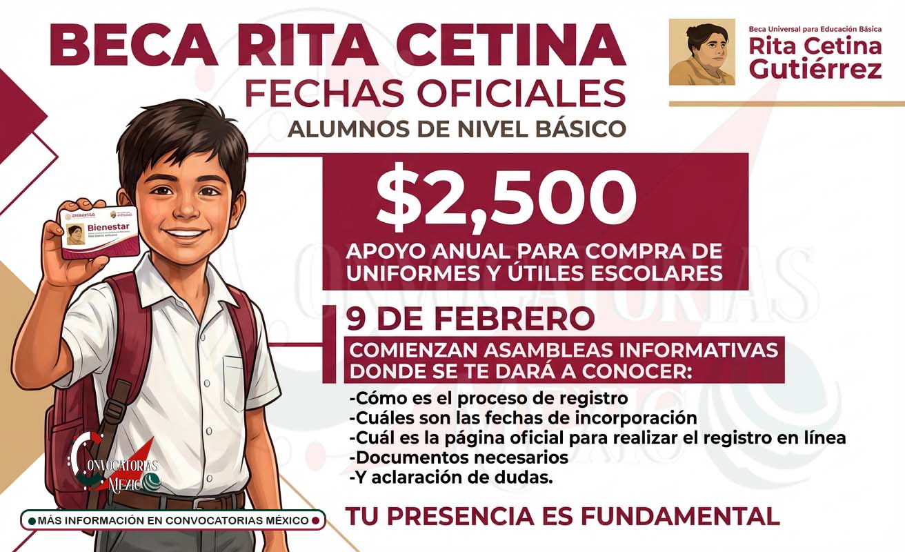 Anuncian asambleas escolares para orientar sobre el registro a la Beca Rita Cetina en primaria