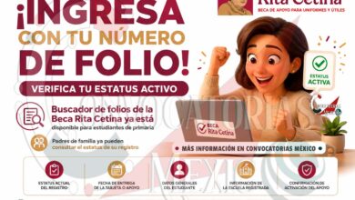 Buscador de la Beca Rita Cetina ya permite revisar folios y fechas de entrega para estudiantes de primaria