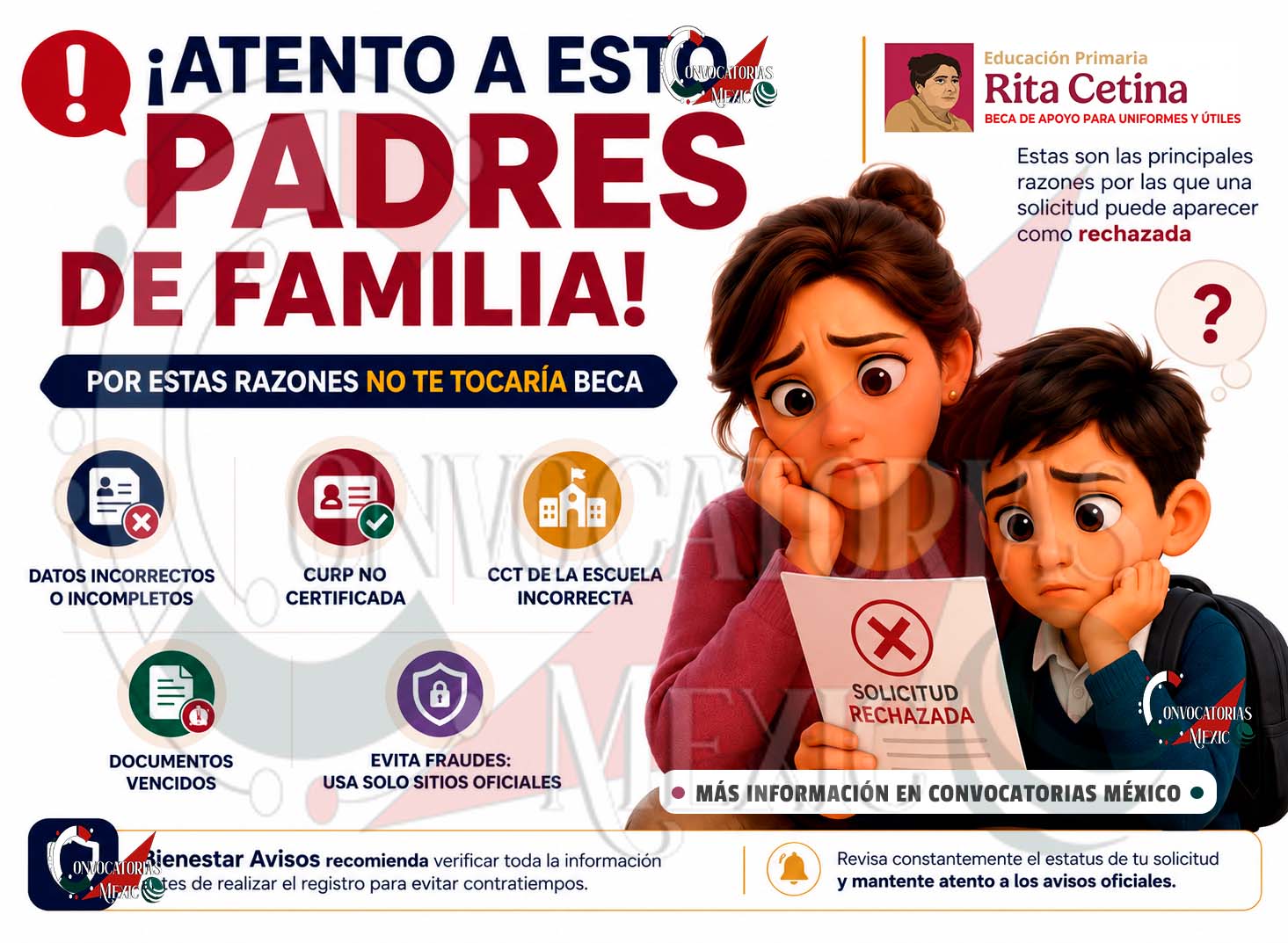 Beca Rita Cetina: Qué hacer si tu registro fue rechazado y cómo evitar errores en la solicitud
