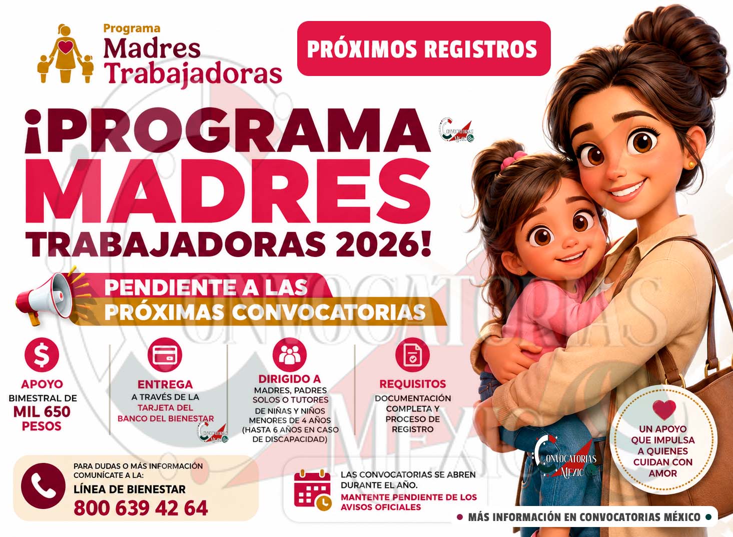 Programa Madres Trabajadoras: conoce el apoyo de mil 650 pesos y los requisitos para solicitarlo