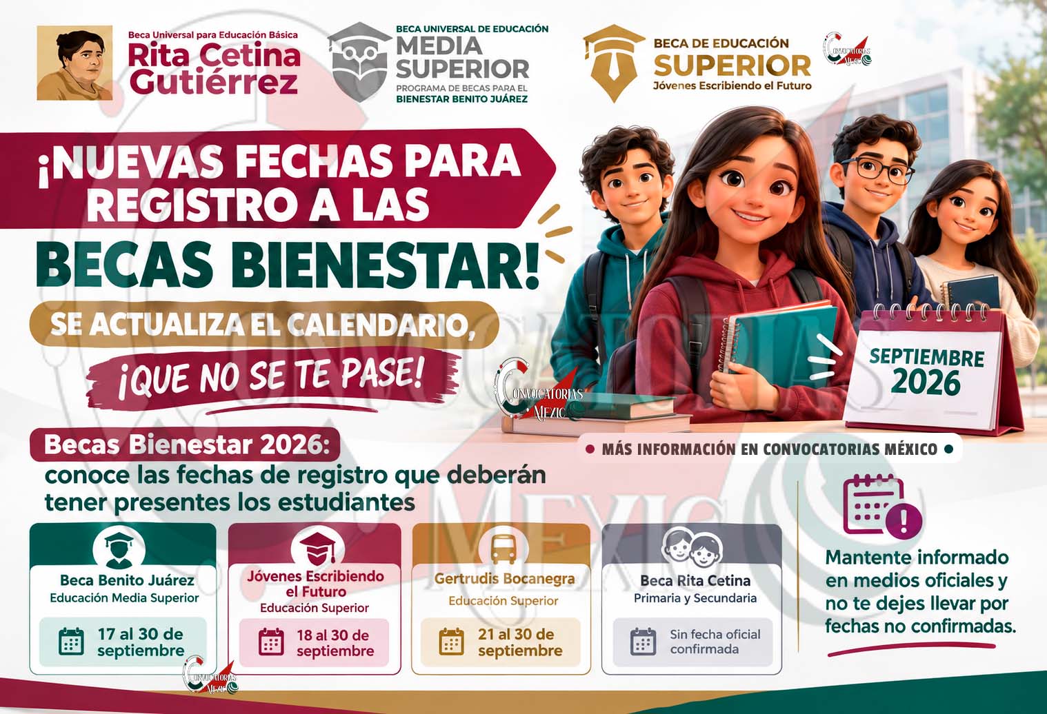 Becas Bienestar 2026: conoce las fechas de registro que deberán tener presentes los estudiantes