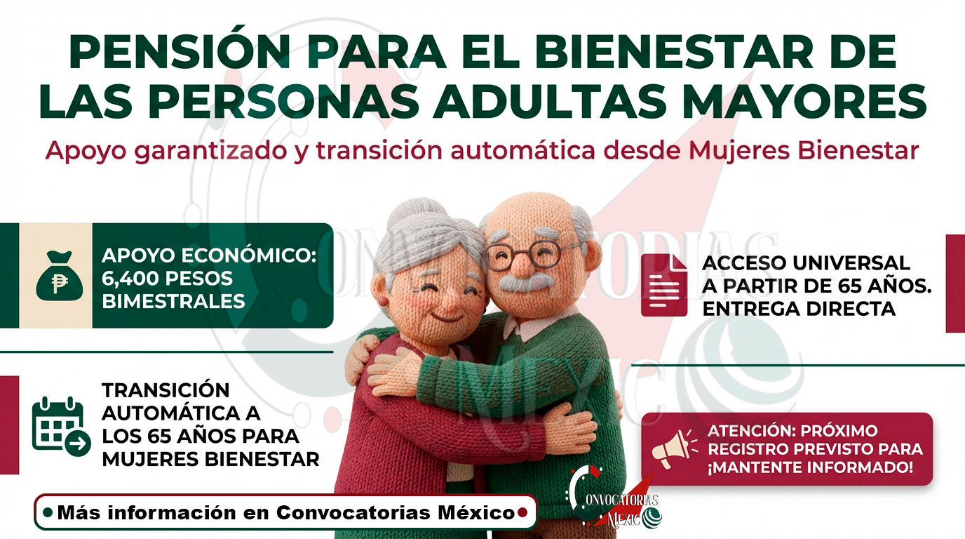Pensión para el Bienestar de las Personas Adultas Mayores: continuidad del apoyo y registro para nuevos beneficiarios