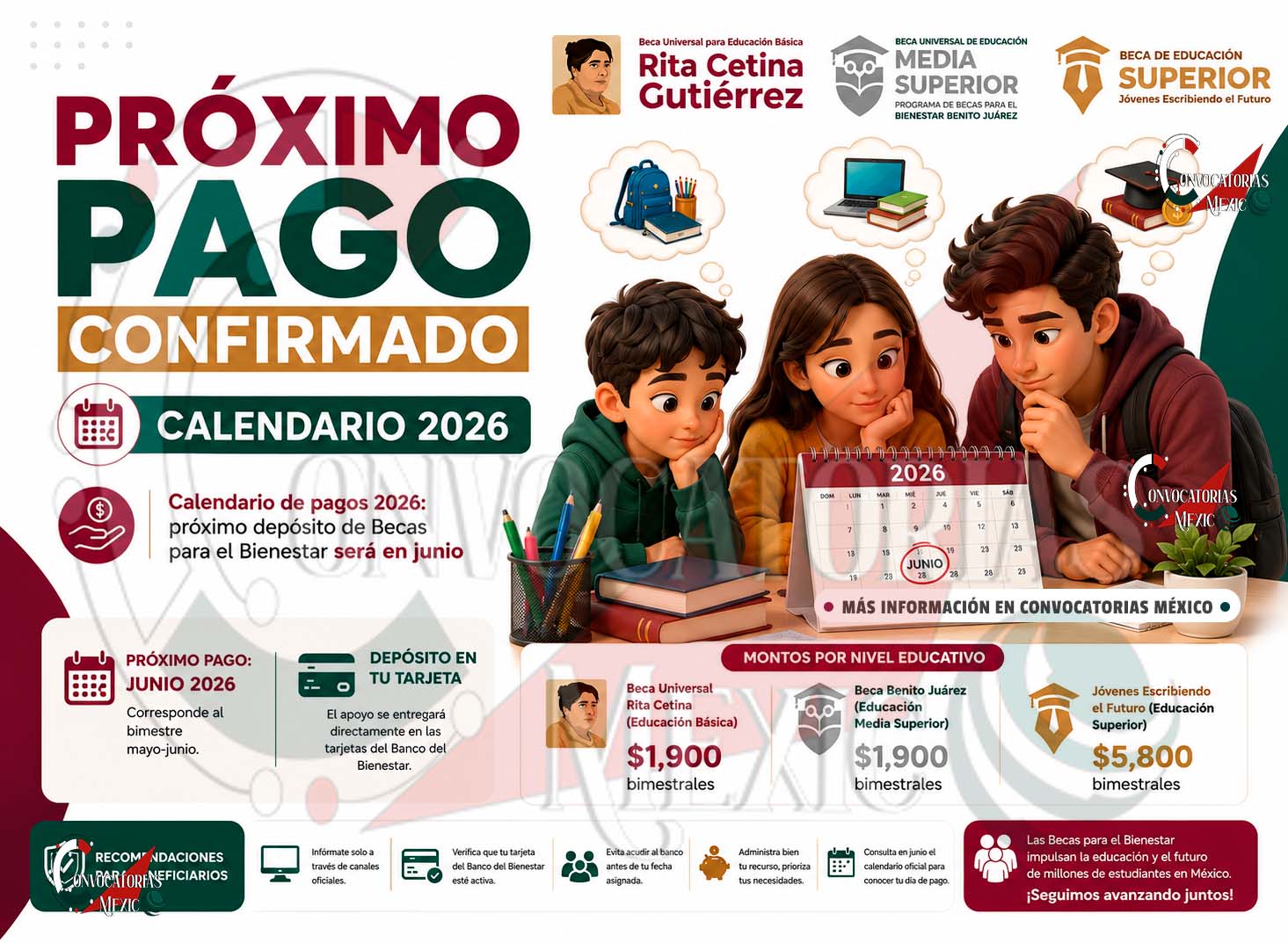 Calendario de pagos de becas 2026 será anunciado durante junio | Apunta la fecha de tu apellido paterno