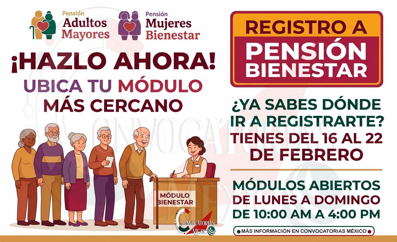 Ubica tu Módulo del Bienestar: registro de la Pensión para Adultos Mayores en febrero de 2026
