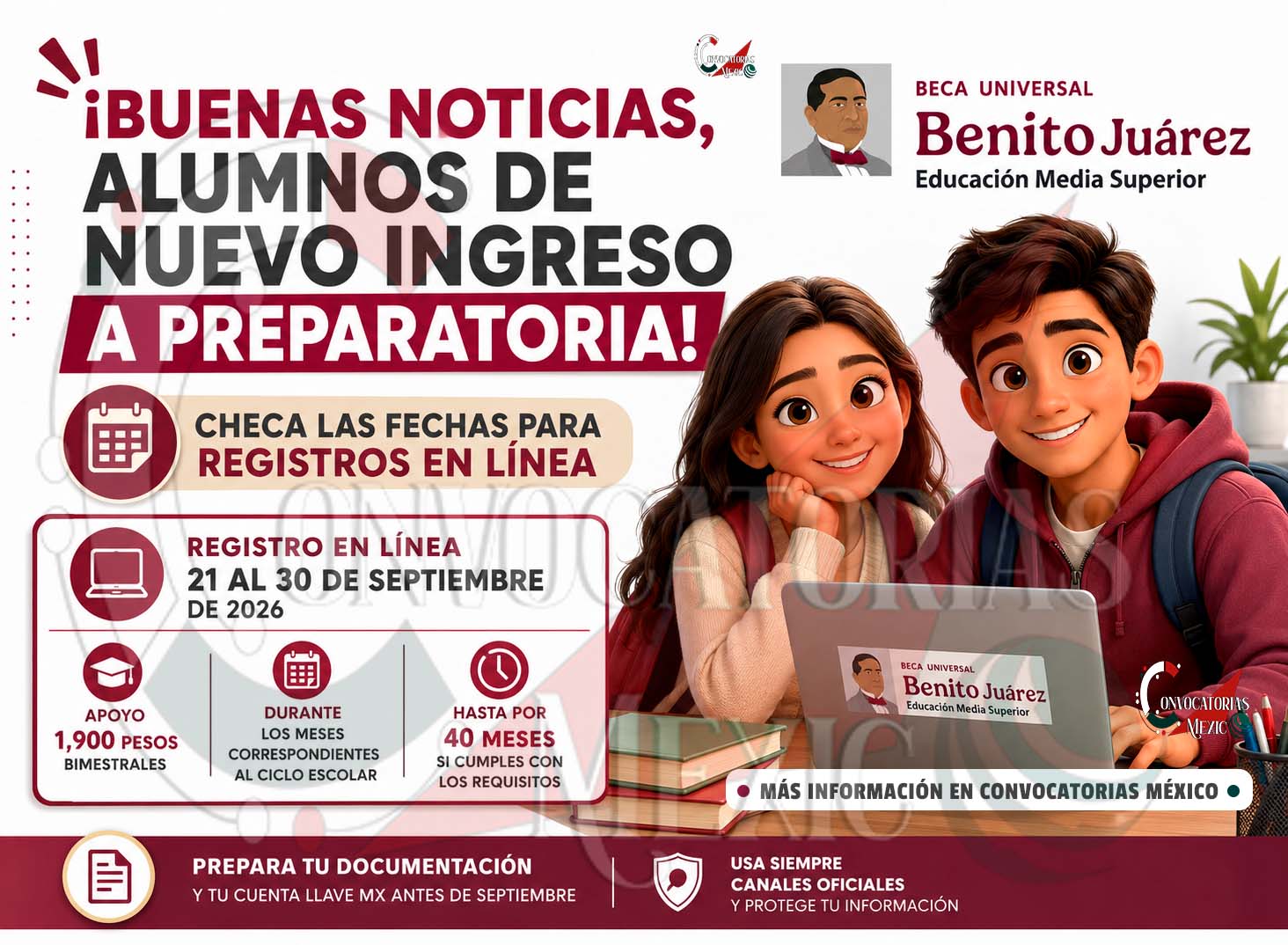 Beca Benito Juárez 2026: prepara tu registro y documentos para septiembre