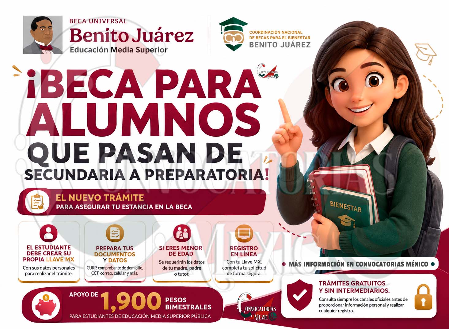 ¿Tu hijo entra a preparatoria? Esto debes saber sobre la Llave MX para la Beca Benito Juárez