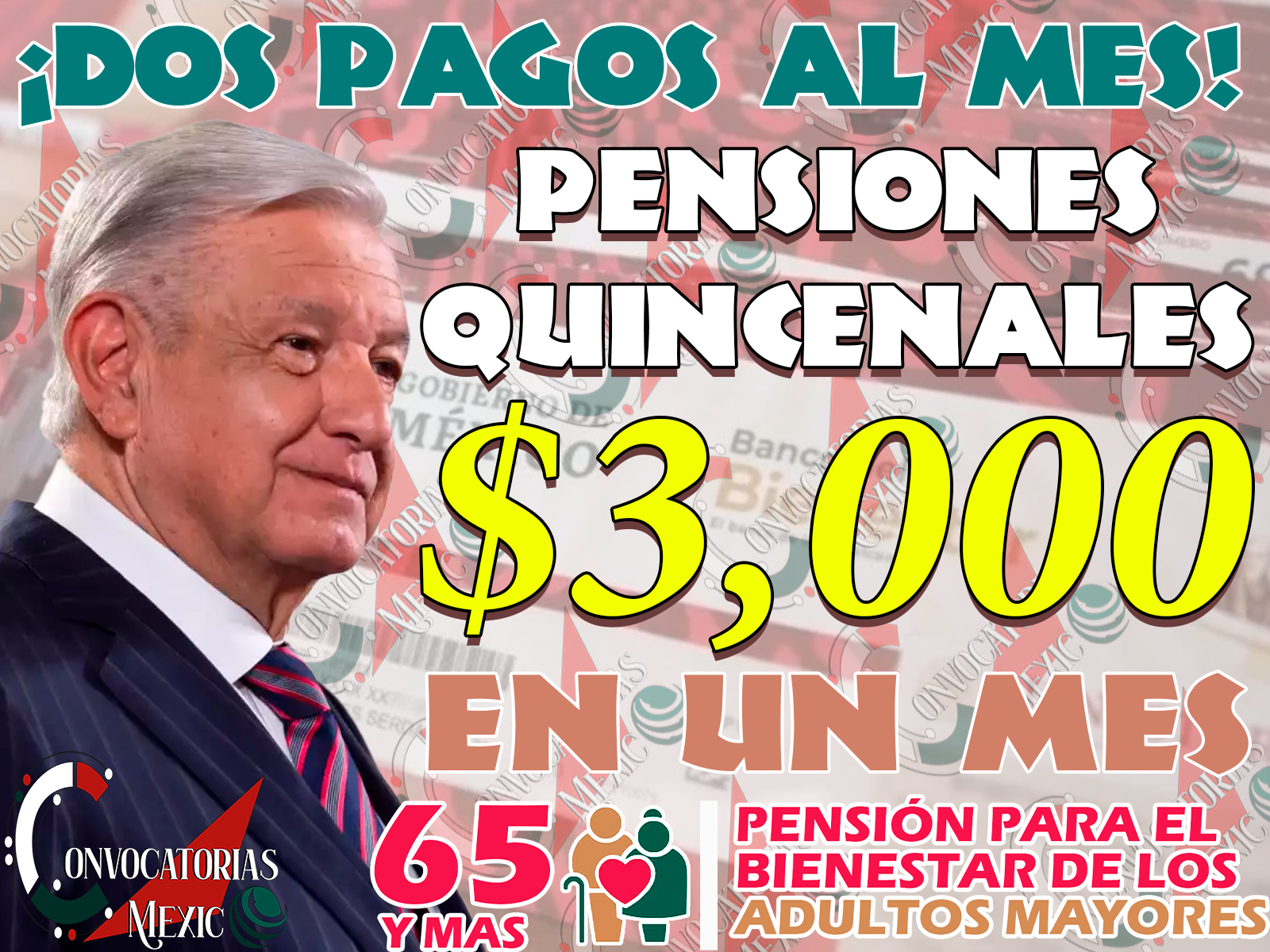 ¿La Pensión del Bienestar entregará DOS PAGOS cada MES? ¡Esto dice el presidente! 11 944