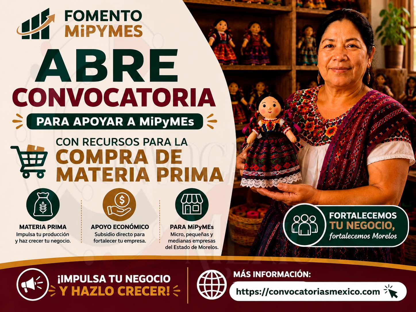 Abre convocatoria para apoyar a MiPyMEs con recursos para la compra de materia prima