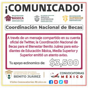 🟥COMUNICADO🟥 Alumnos beneficiarios anuncio importante de la Coordinación Nacional de Becas