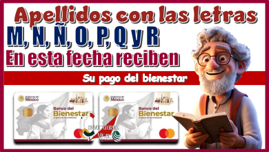 Apellidos con las letras: M, N, Ñ, O, P, Q y R | En esta fecha reciben sus pago del bienestar